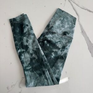 Lululemon Align High Rise 28" inseam tie dye forest green leggings